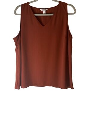 Nine West Rust Sleeveless V-Neck Camisole, size L